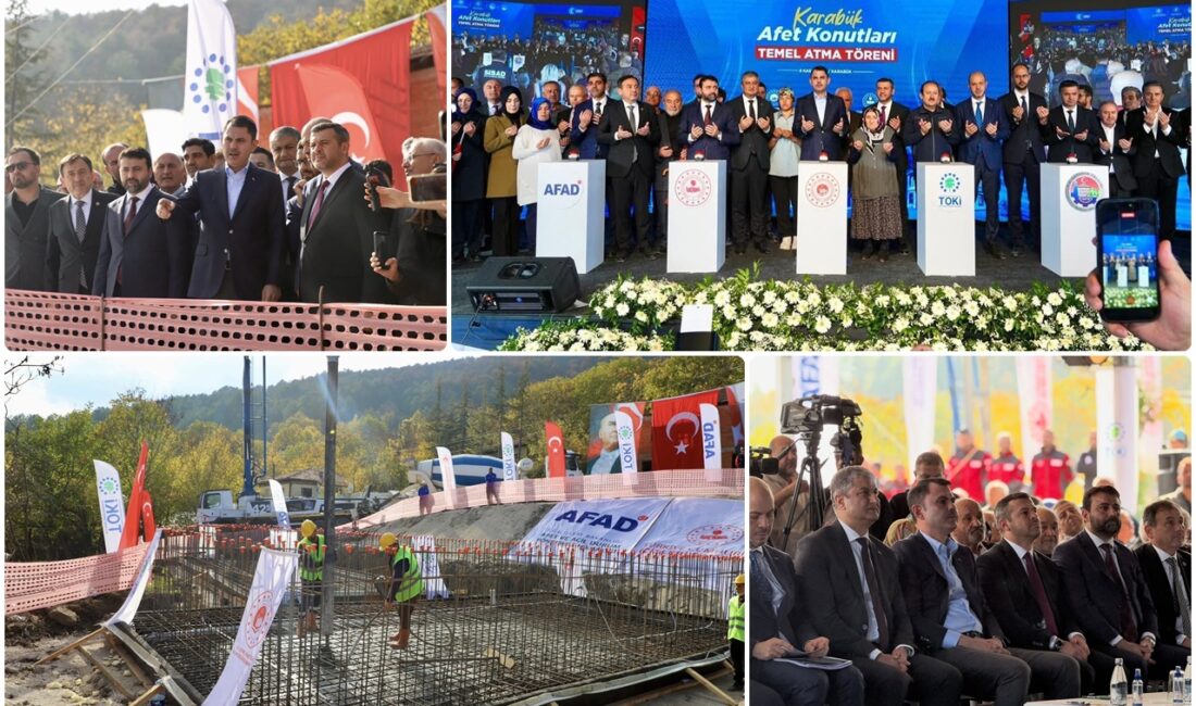 Karabük’te Afet Konutları Temel Atma Töreni gerçekleşti.   Tören Bakan Murat